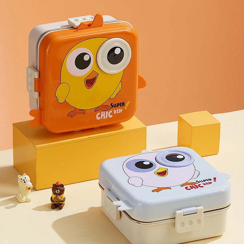 Cute 3D OWL Shaped Bento Lunch Box for School & Office with Cutlery | Leak-Proof BPA Free | Boys & Girls Lunch Box