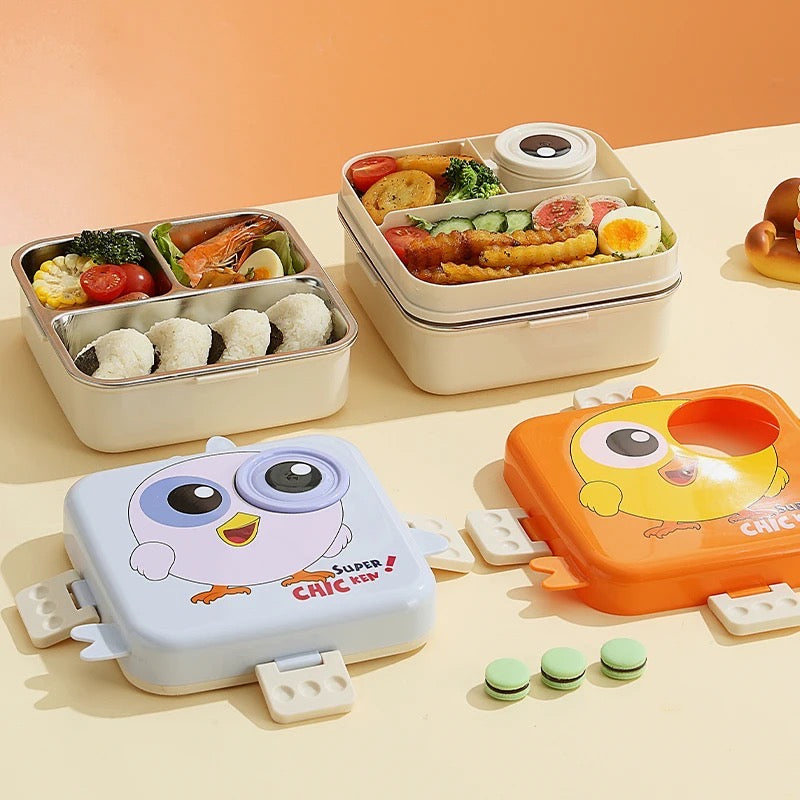 Cute 3D OWL Shaped Bento Lunch Box for School & Office with Cutlery | Leak-Proof BPA Free | Boys & Girls Lunch Box