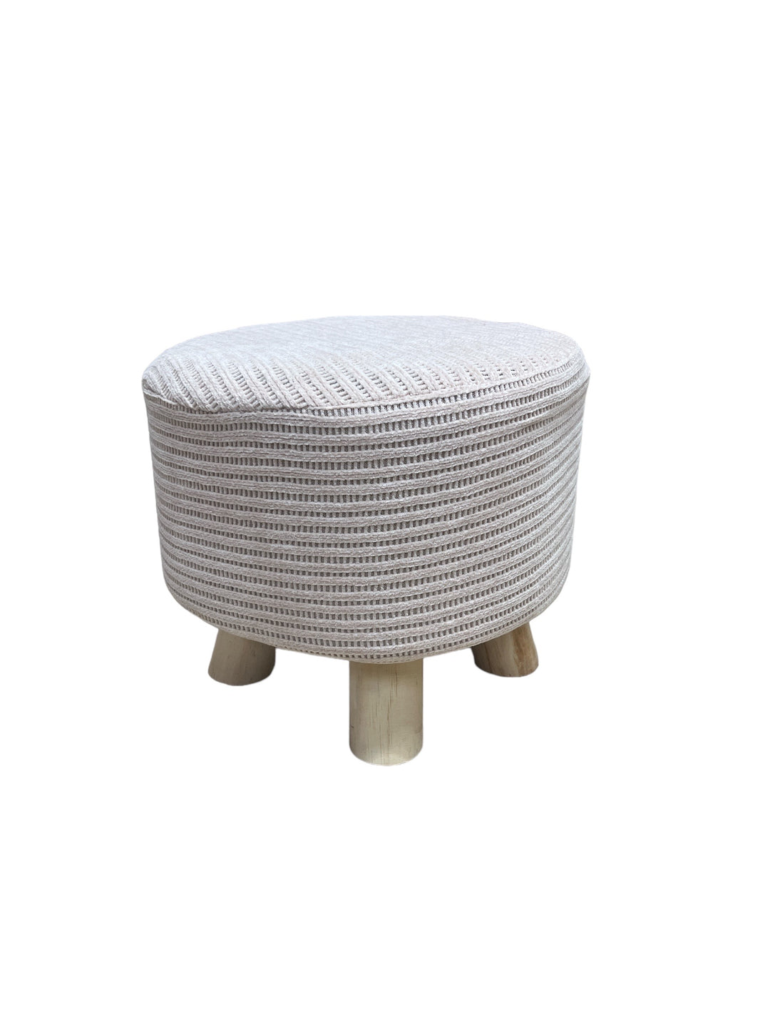 Luxuries Fabric Round Padded Ottoman Foot Rest Stool ( 11 x 11 x 10 inches )