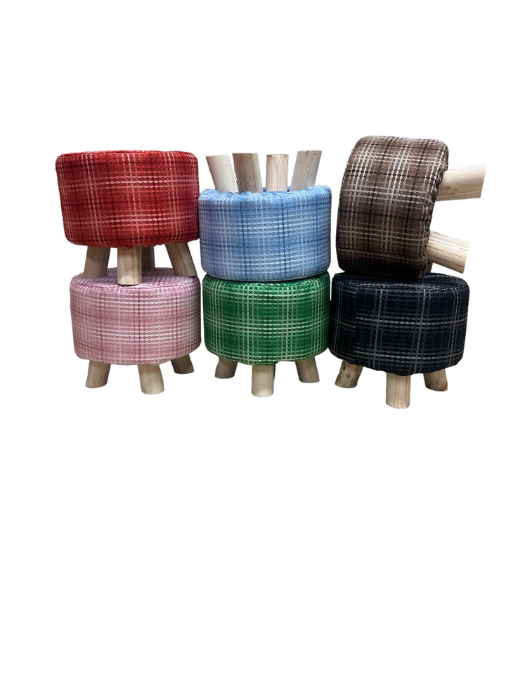 Sitting Stool for Living Room Puffy Stool Chairs for Living Room Foot Stool with Cushion for Living Room Printed 11 x 11 X10 Inches