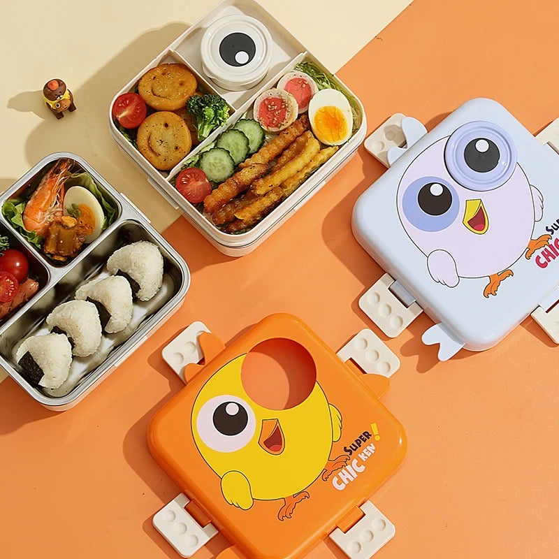 Cute 3D OWL Shaped Bento Lunch Box for School & Office with Cutlery | Leak-Proof BPA Free | Boys & Girls Lunch Box