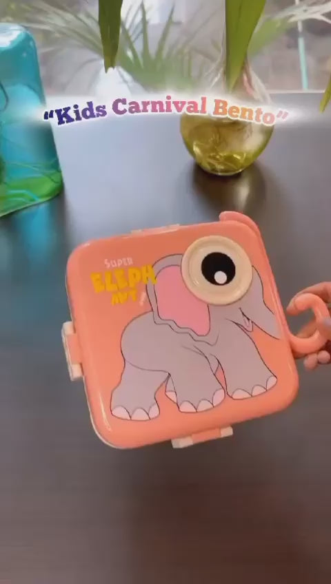 Cute 3D Elephant Shaped Bento Lunch Box for School & Office with Cutlery | Leak-Proof BPA Free | Boys & Girls Lunch Box.